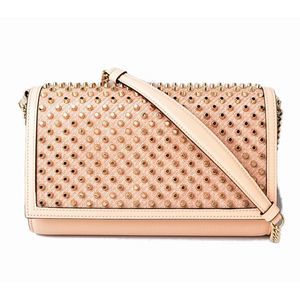 Christian Louboutin  Clutch Bag Paloma Cluch Calf Spike Beige Light Gold